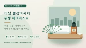 다낭 출장마사지 위생 체크리스트 깨끗한 수건 오일 마사지 도구 호텔 준비