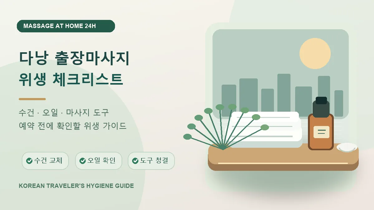 다낭 출장마사지 위생 체크리스트|수건·오일·도구 확인법 1 다낭 출장마사지 위생 체크리스트 깨끗한 수건 오일 마사지 도구 호텔 준비