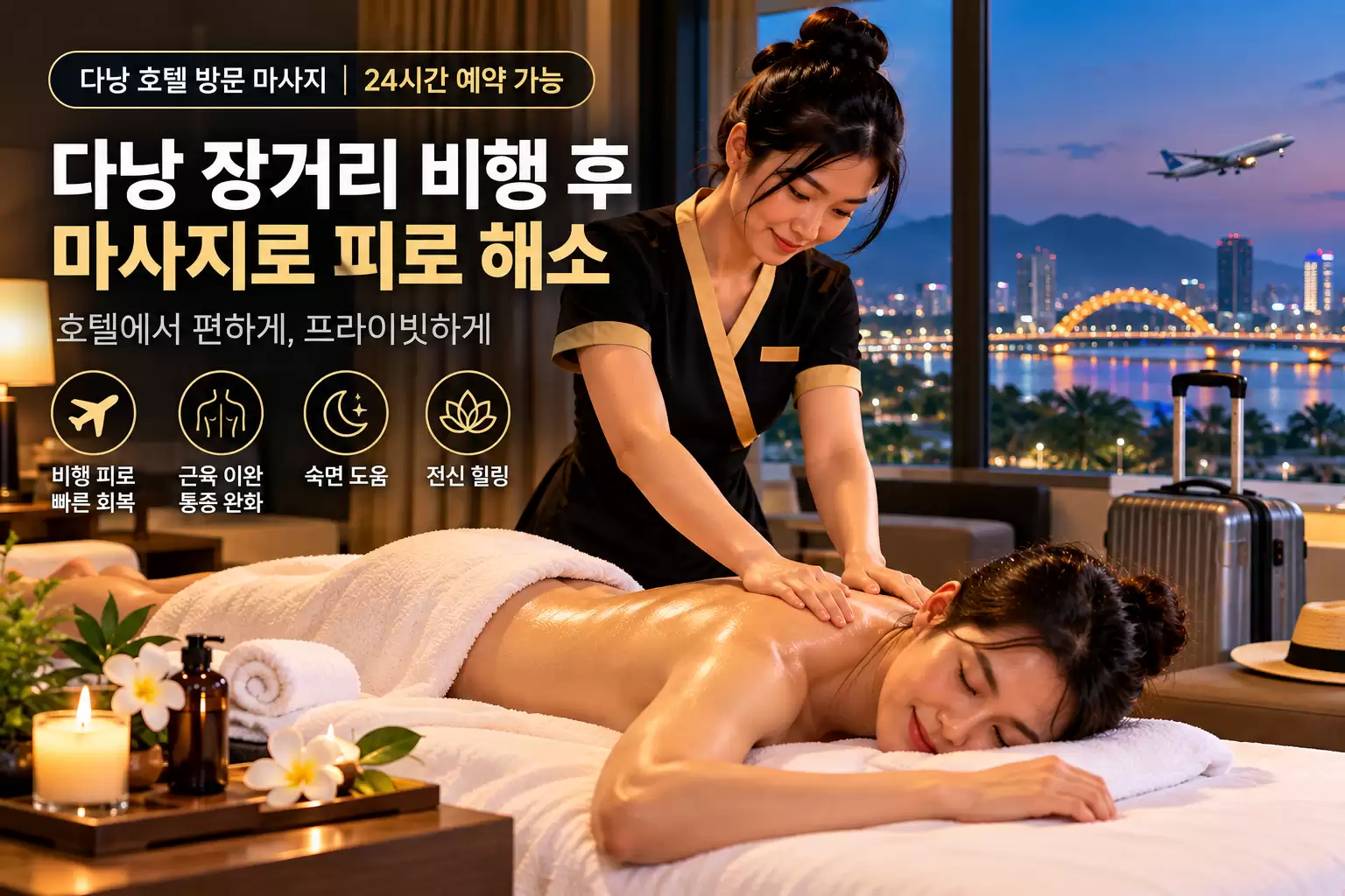 다낭 장거리 비행 후 마사지 – 호텔에서 편하게 피로 푸는 방법 1 다낭 장거리 비행 후 마사지 – 호텔에서 편하게 피로 회복